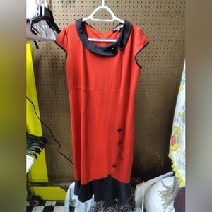 Elegant Red and Black Dress